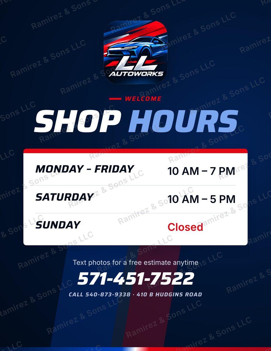 Shop hours sign, US Letter